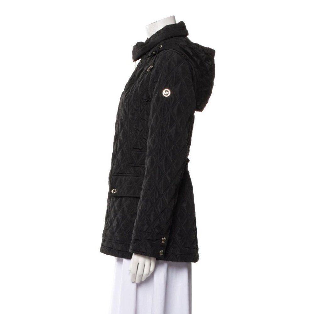 Michael Kors Authentic Solid Black Quilted Long S… - image 2